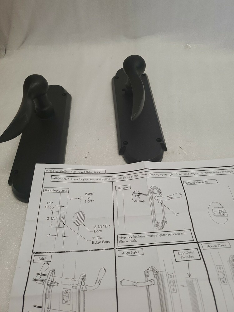 EMTEK 7757DFB DUMMY pair sideplate flat black