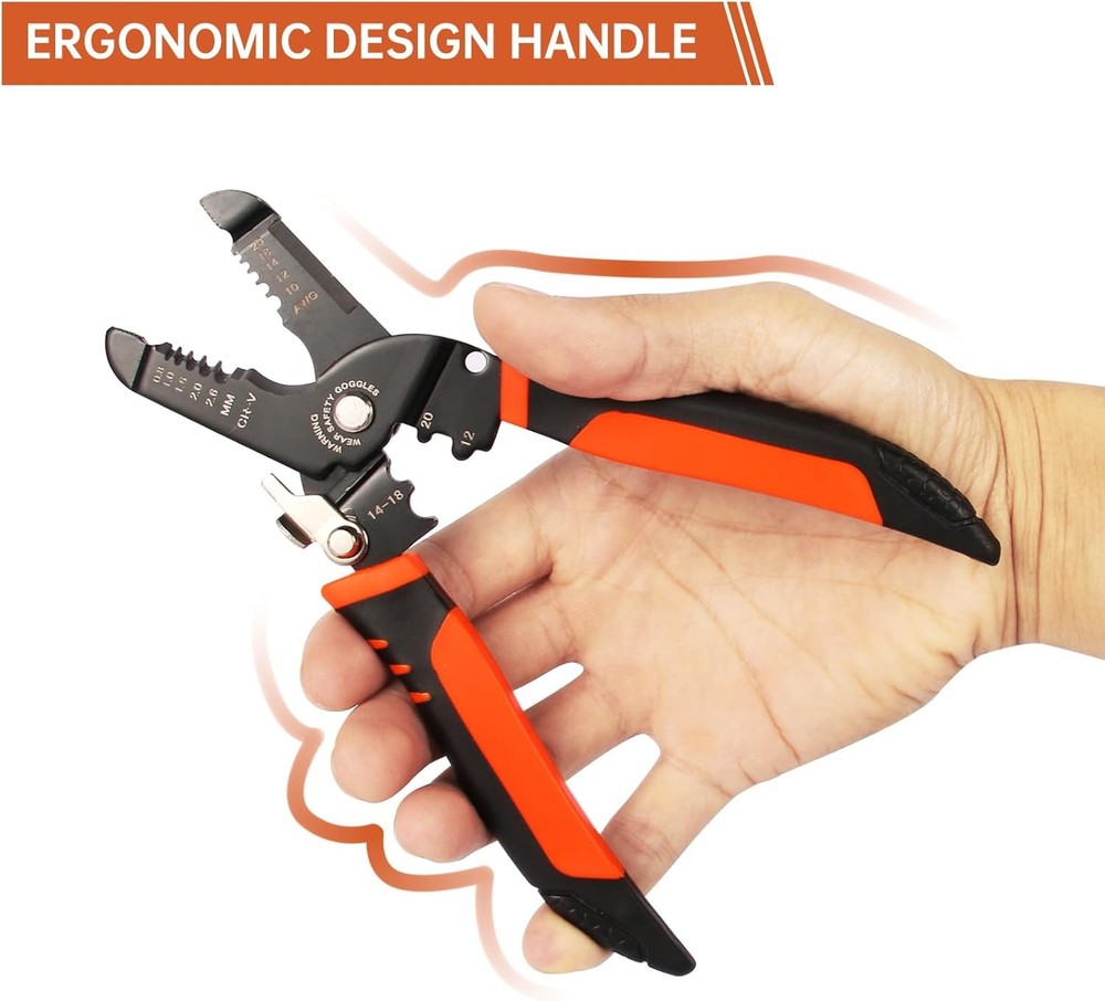 Wire Stripper, 3-rd Generation Strippers or Crimping Tool, 5-IN-1 Orange