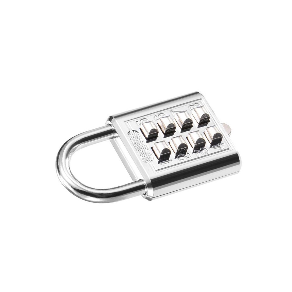 8-Digit Combination Padlock Push Button Lock for Locker Cabinet Silver Tone 2Pcs