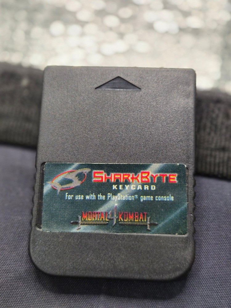 Tested Working Mortal Kombat 4 SharkByte KeyCard PS1 Memory Card w/ Box