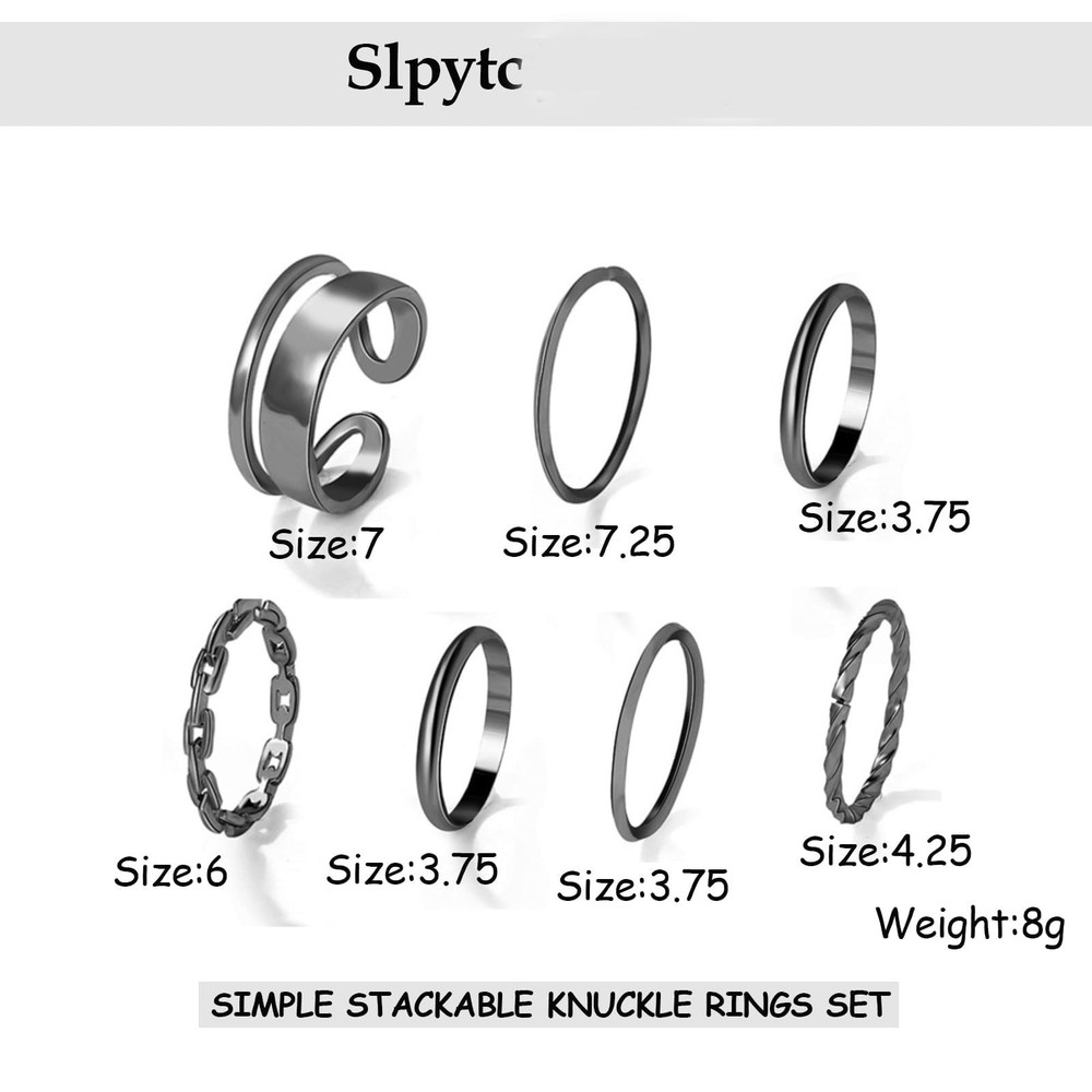 Knuckle Rings Set for Women,Simple Smooth Finger Stackable Rings Set Vintage ...
