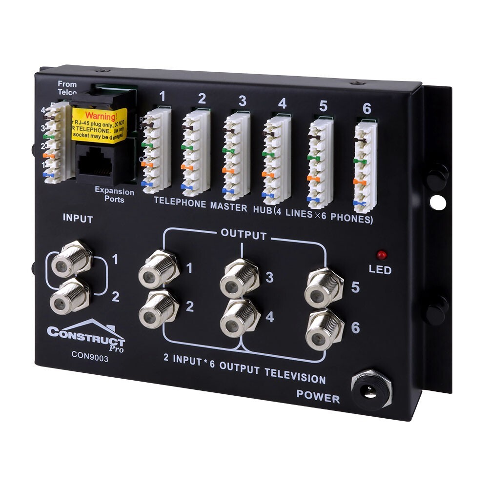 Construct Pro Combo 1x6 Telephone and 2x6 Video Distribution Module