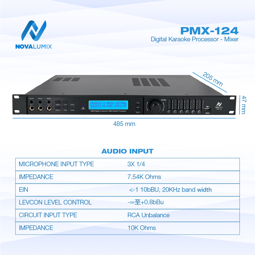 PMX-124 Digital Karaoke Processor - Mixer | NovaLumix | Must Have