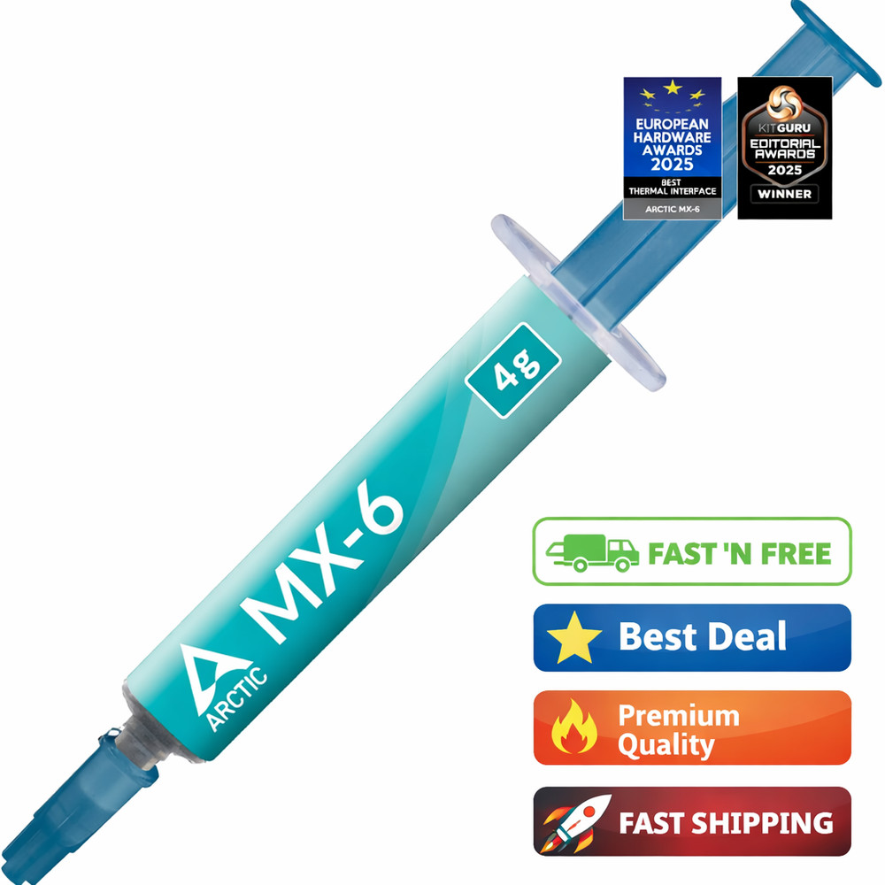 Arctic MX-6 (4 g) Thermal Compound Paste for CPU Consoles laptops ACTCP00080A