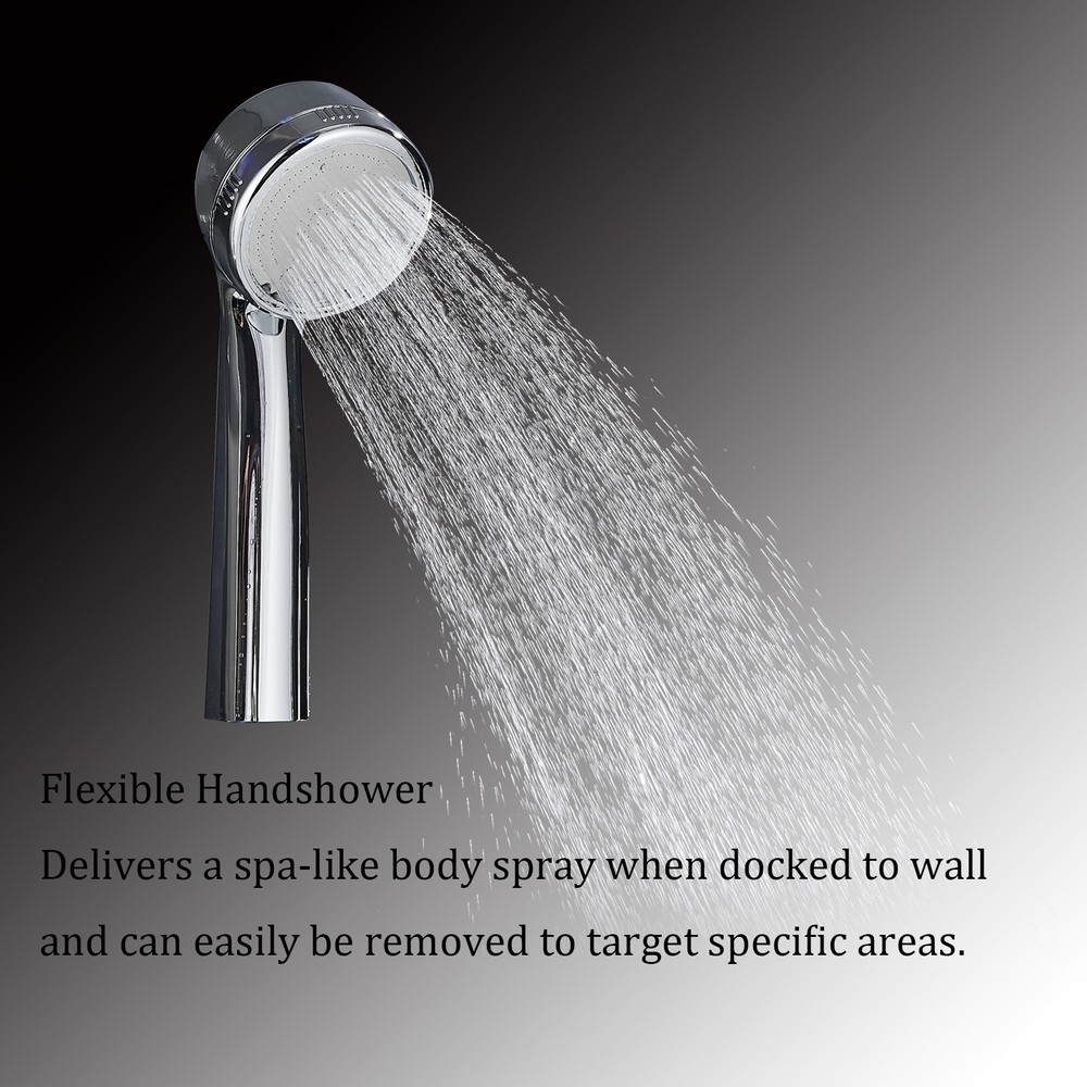 LED Shower Panel Tower System Stainless Steel 6-Function Faucet Handheld Sprayer