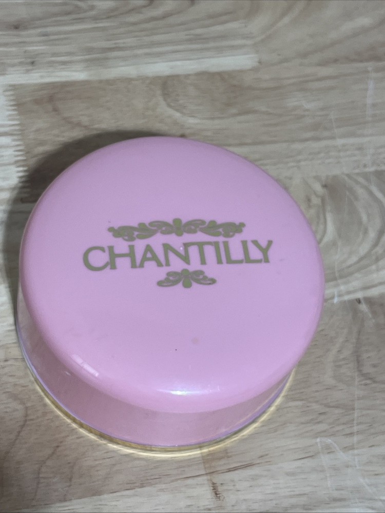 Vintage CHANTILLY Open Dusting Powder Container Case with Puff. Empty