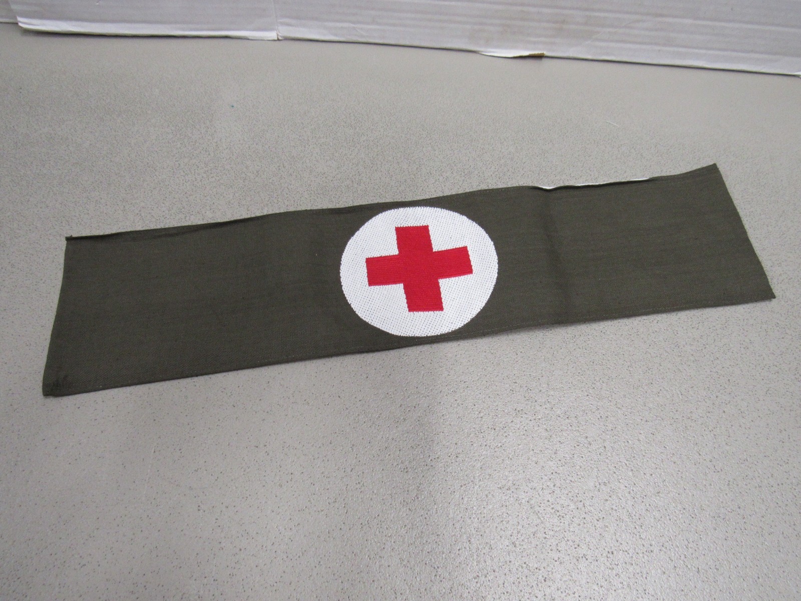 West German Red Cross Armband Cloth OD White Reversible Medic 1960s NOS