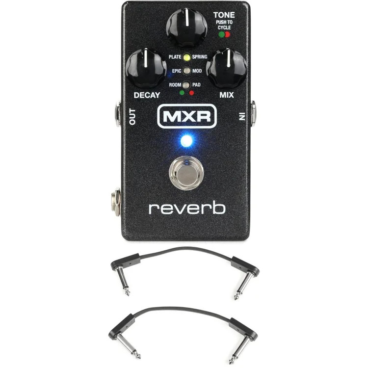 MXR M300 Digital Reverb Pedal with EBS Patch Cables