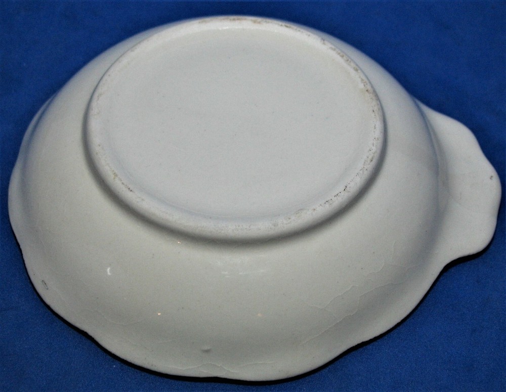 Vintage Don't Burn The Tablecloth Message Ceramic Ashtray Silver Luster Graphics