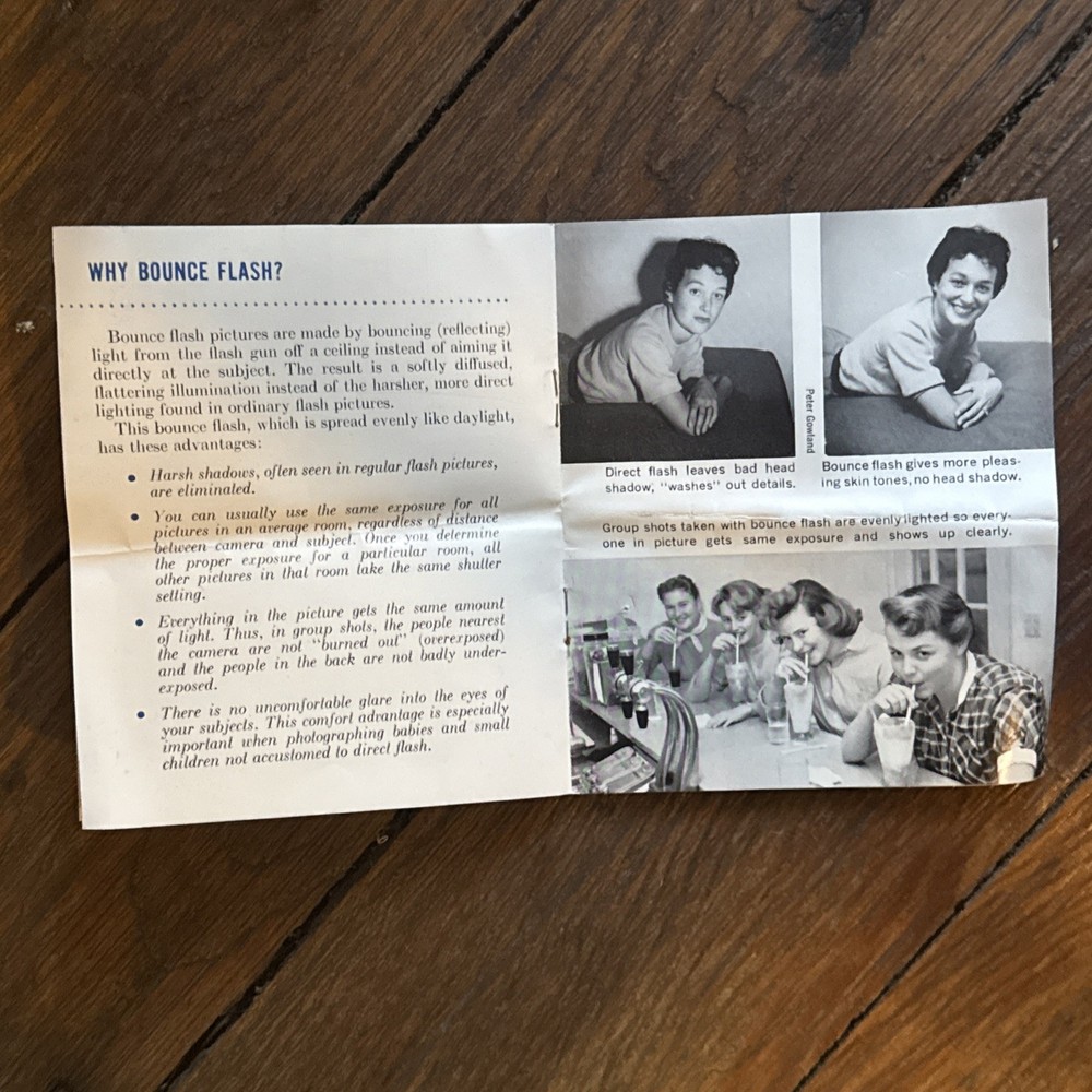 Polaroid Bounce Flash Adapter Bracket #291 Camera Accessory & Instructions