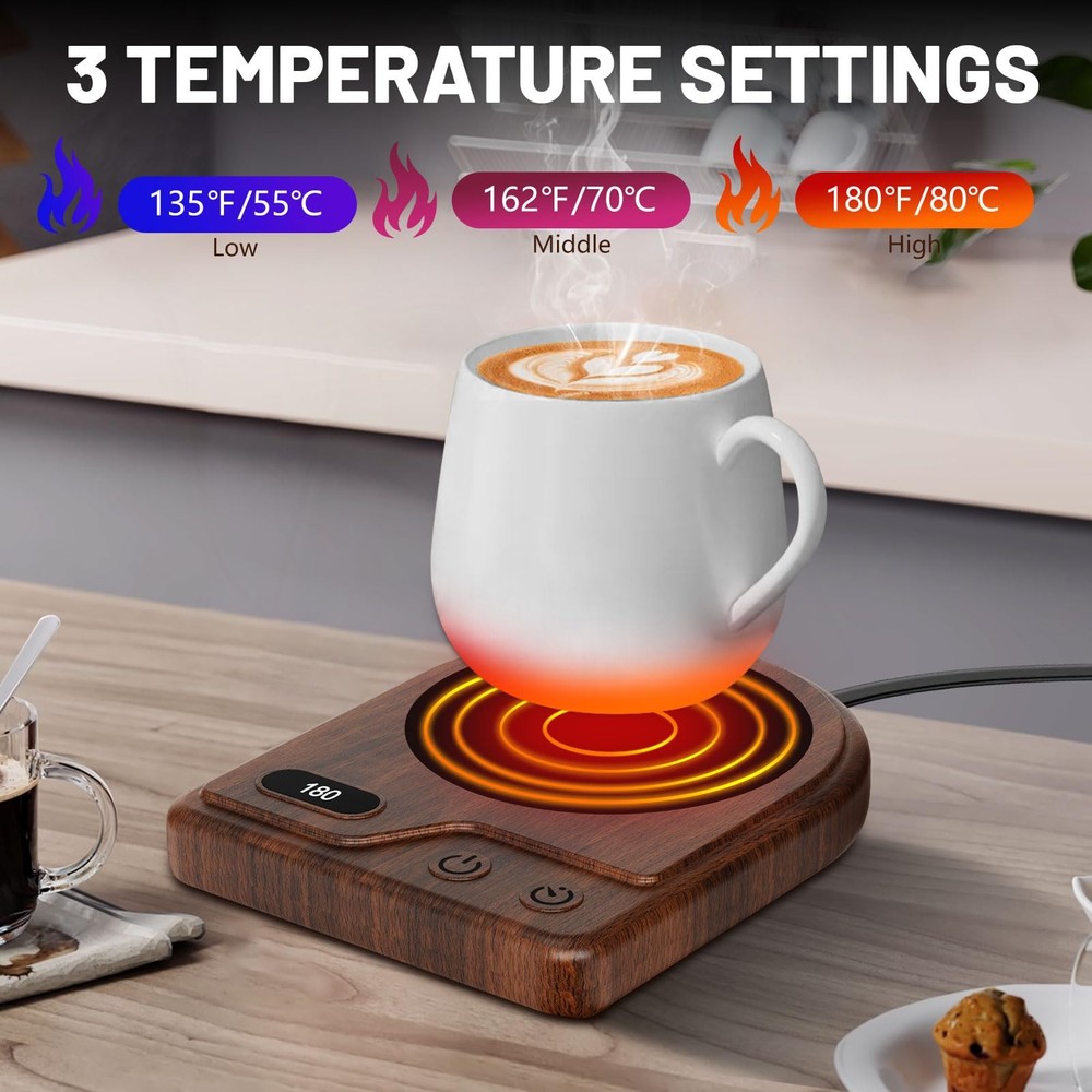 Mug Warmer, Coffee Mug Warmer with 3 Adjustable Temperature Settings, Coffee ...