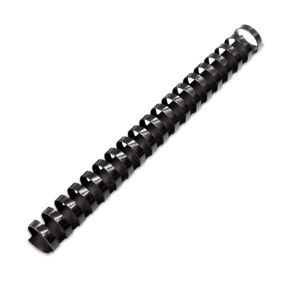 50 Pack Plastic Binding Combs, 1" Diameter, 225 Sheet Capacity, 19 Ring, Black