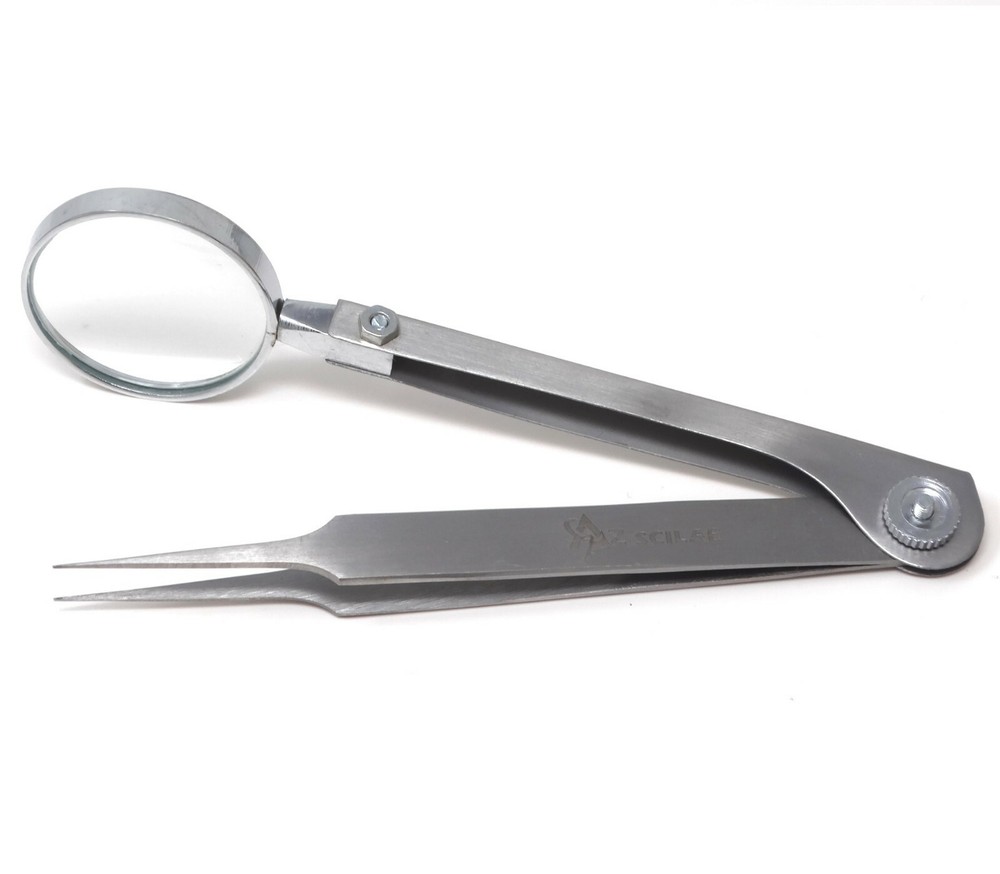 Magnifying Tweezers - Splinter Forceps With Magnifier - First Aid - A Type STR