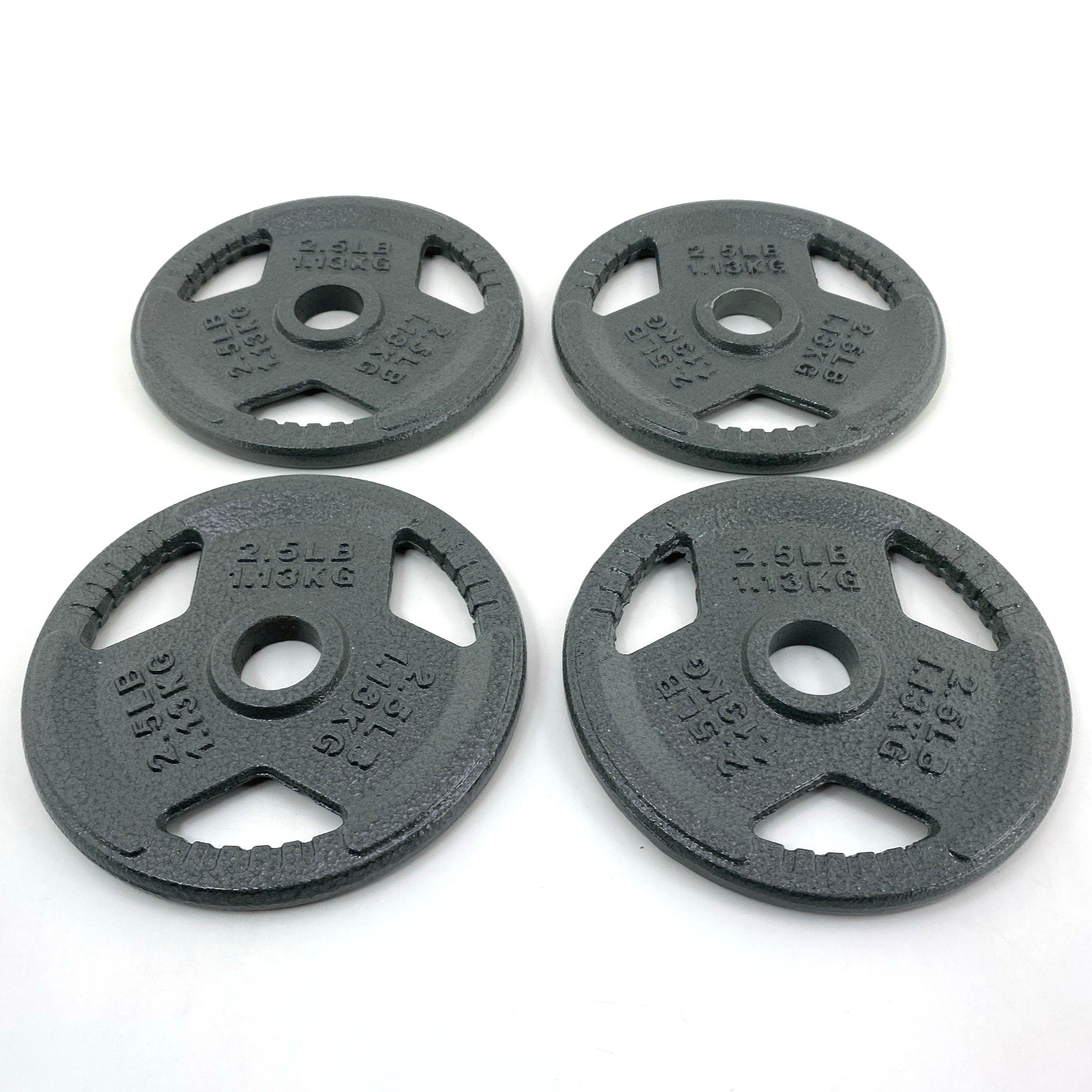 4-PACK 2.5 lb Enamel Coated 1" Barbell Weight Plates Cast Iron Grip-Handles