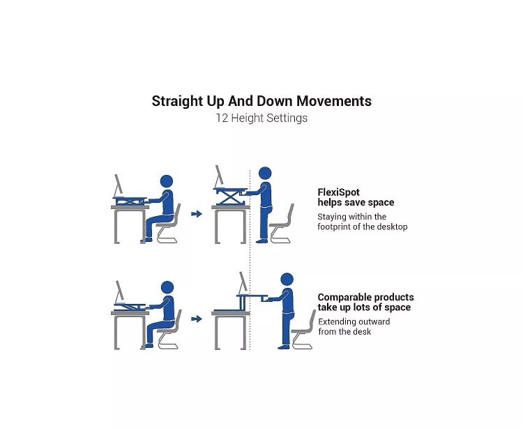 Flexispot 47" Sit-Stand Desk Converter Black (M3B) M3B-E-US