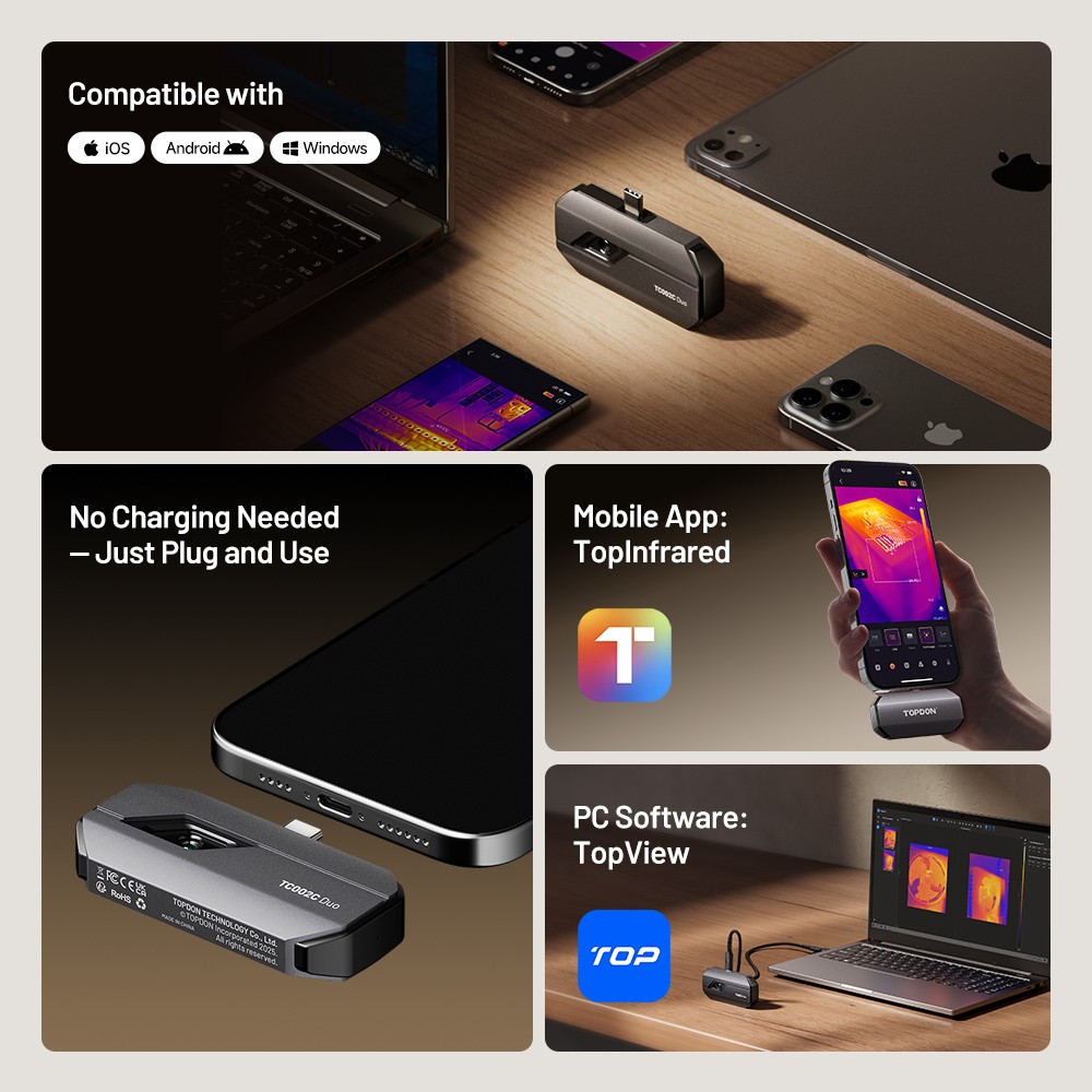 TOPDON TC002C Duo Compact Thermal Imaging Camera for Android & Windows & iOS