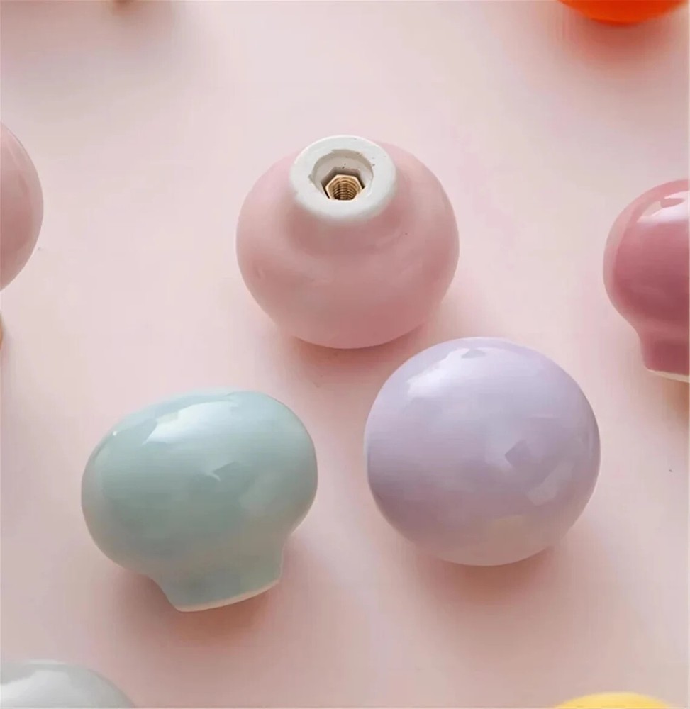 MFYS Colorful Ceramic Cabinet Knobs Candy Ball Knob Nursery Room Drawer pull