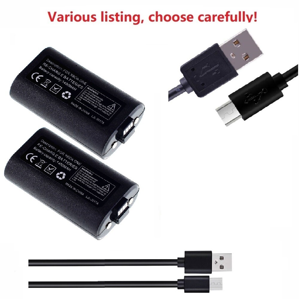 Rechargeable Battery + USB Cable For Xbox One Wireless Controller 1400mAh new