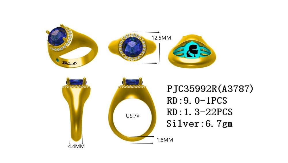 Sterling Silver Semi Mount Ring Setting Round RD 9mm 1.3mm