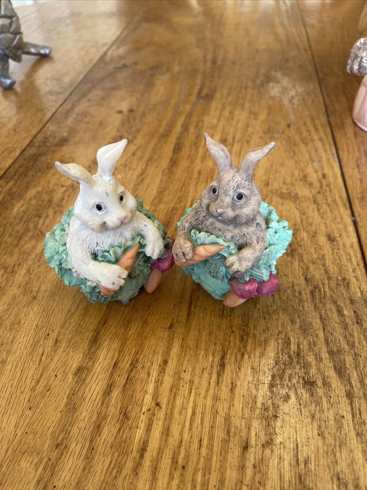 Pair If Easter Rabbit Figures4” Tall 3” Wide