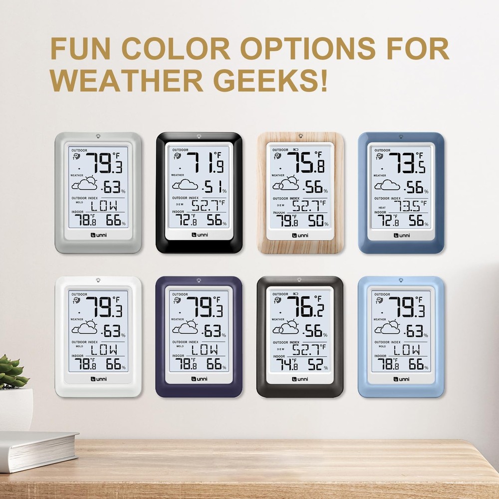 Wireless Indoor Outdoor Thermometer with Remote Sensor & Backlight Display