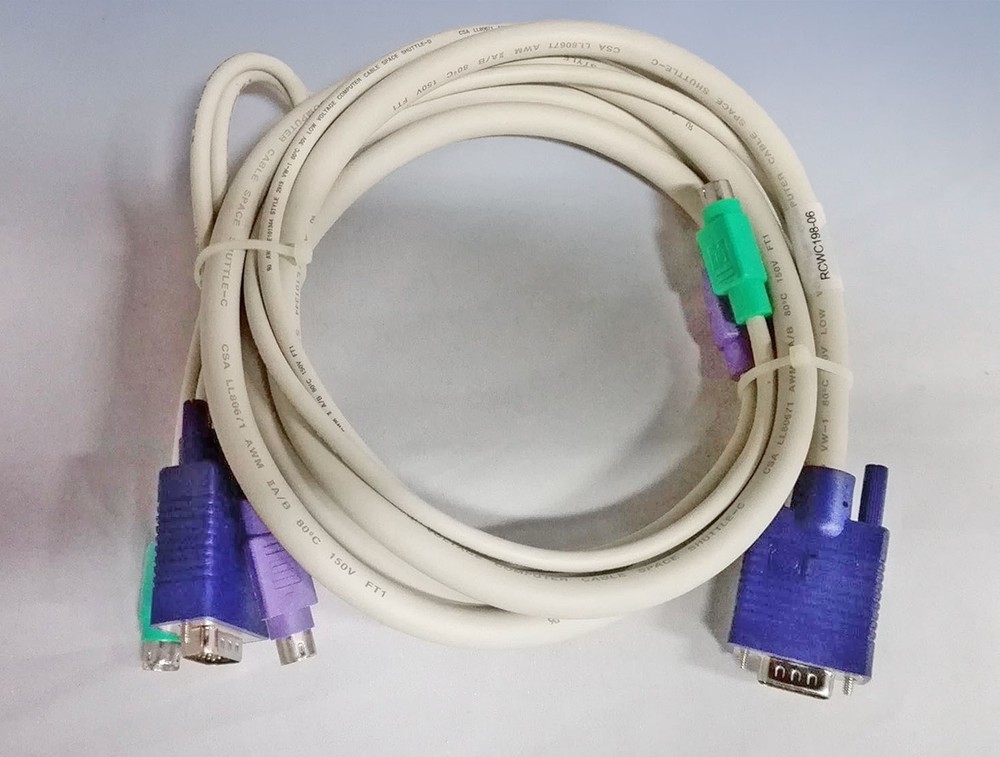 Avocent SwitchView 6' PS/2 KVM Switch Cable CPS2-6A Color Coded Mouse Keyboard