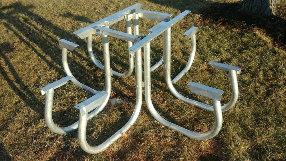 Square Picnic Table Frame All Aluminum, 46 inch Square Table Top~Frame Only