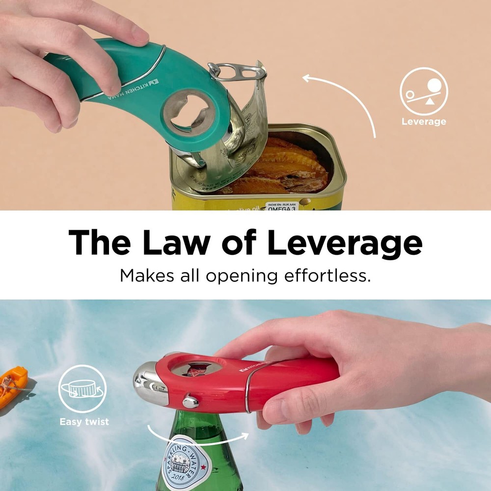 Multifunction Opener for Weak Hands Pull Tab Jar and Bottle Opener