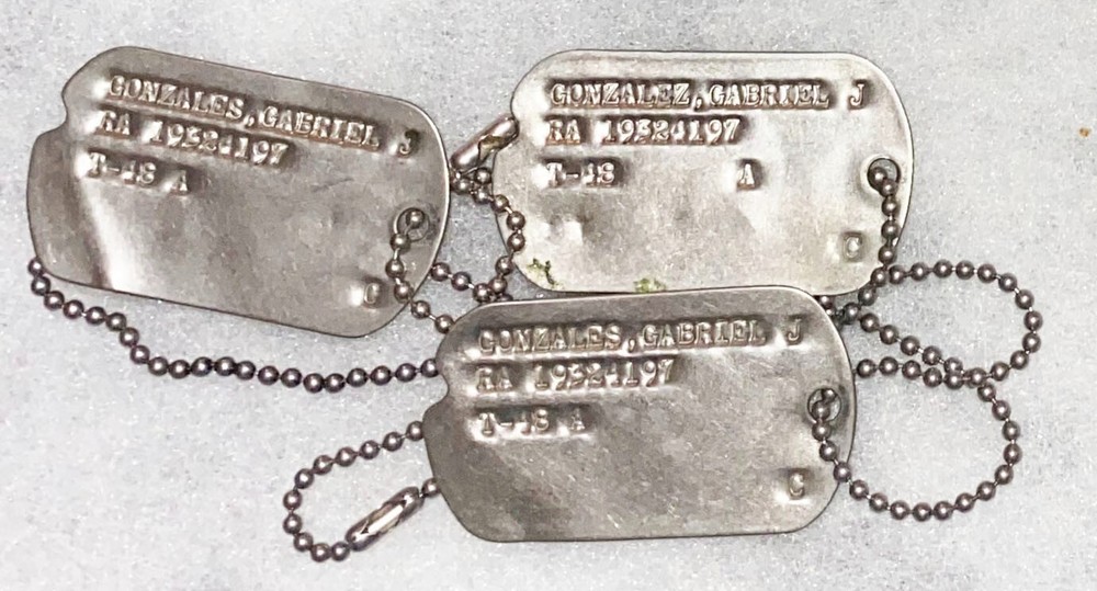 Post-WWII Gabriel Gonzales T-48 Dog Tag Set
