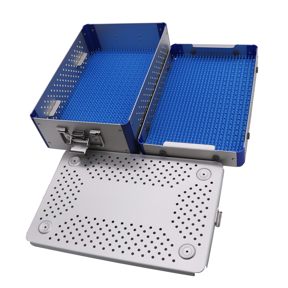 US Double Layer Sterilization Tray Case Box General Type Surgical Instrument