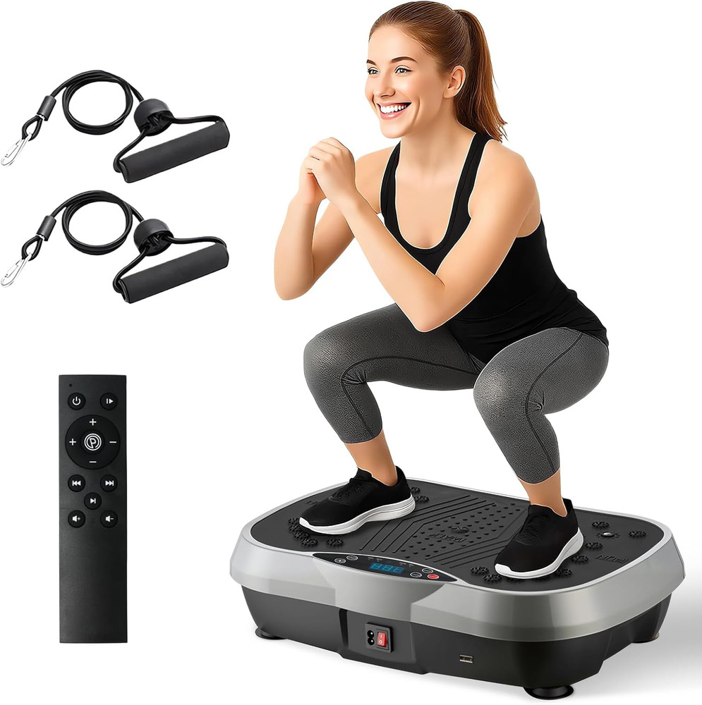 Vibration Plate Exercise Machine, 3 Workout Modes & 120-Level Vibration Platform