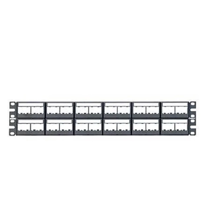 Panduit CPP48FMWBLY 48-Port Flat High-Density Patch Panel, 2U Black