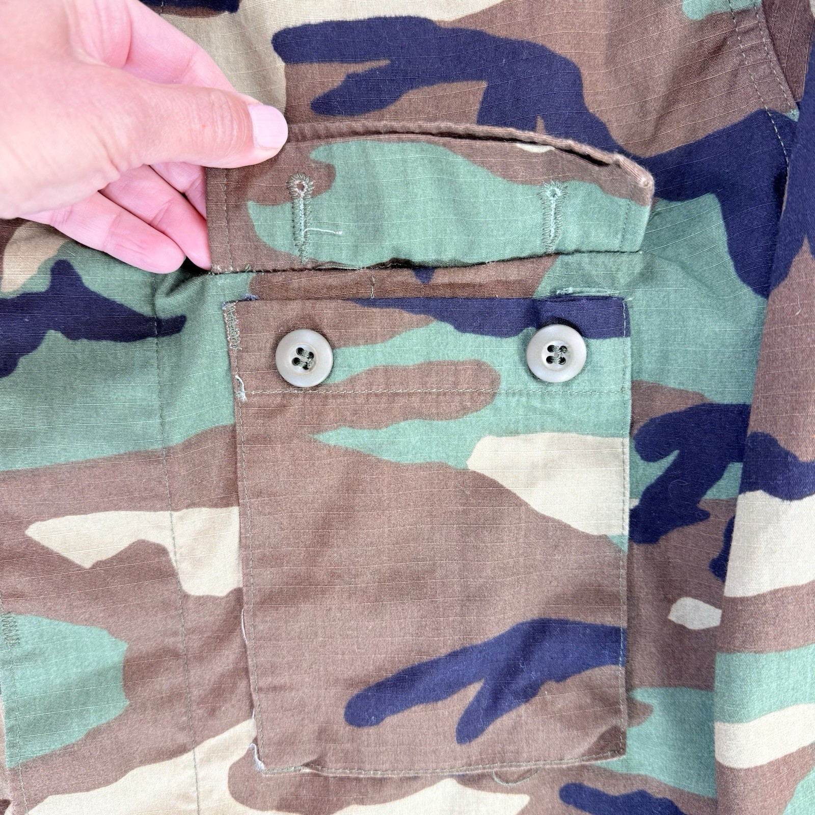 US Army Woodland BDU Jacket Medium Regular 1999 Combat Coat Vintage Military