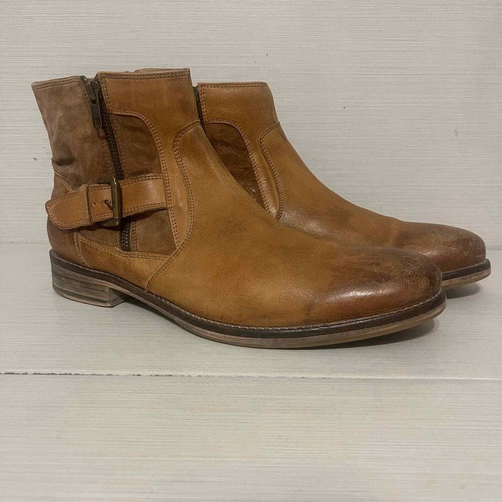 Testosterone Motorcycle Boot. Full Boat Cognac Leather size 44