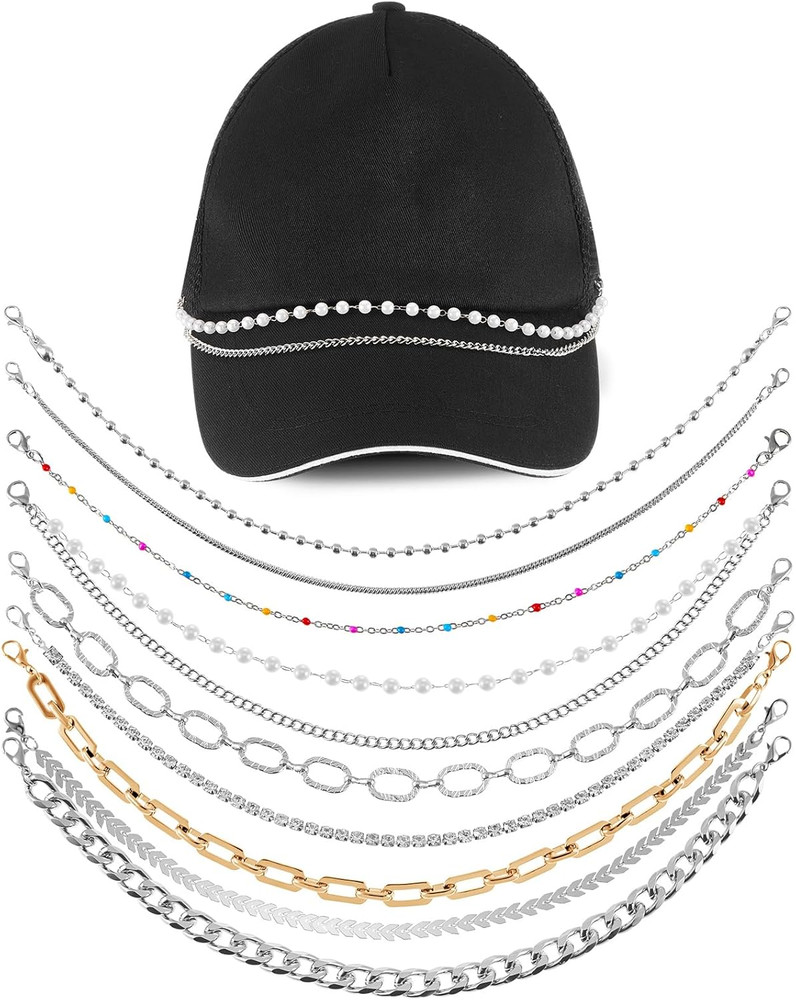 9-Piece Trucker Hat Chain Charms for Customizing Mesh Baseball Caps