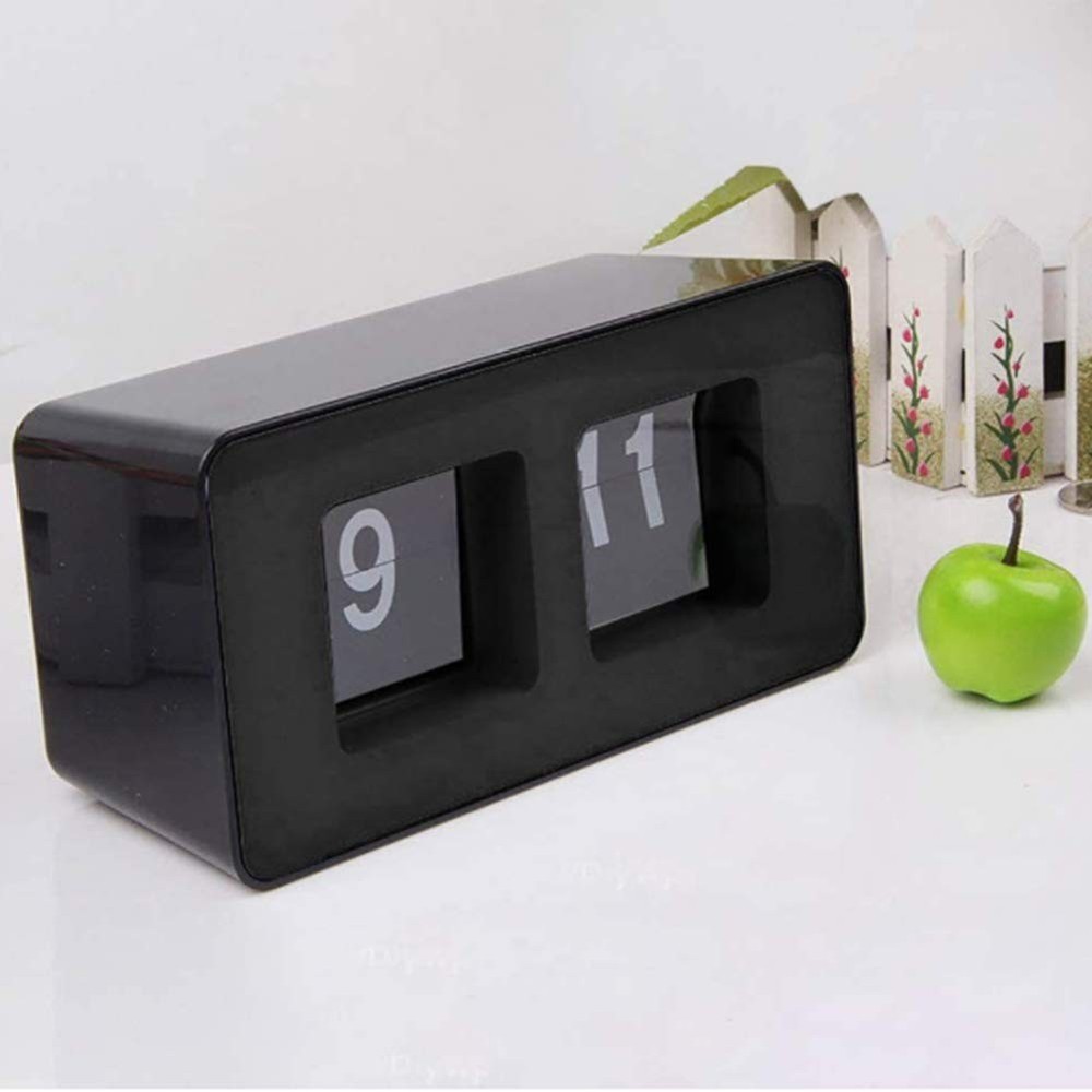 ZROSIN Automatic Flip Clock, Retro Nostalgic Clock,Digital Desk Small, Black
