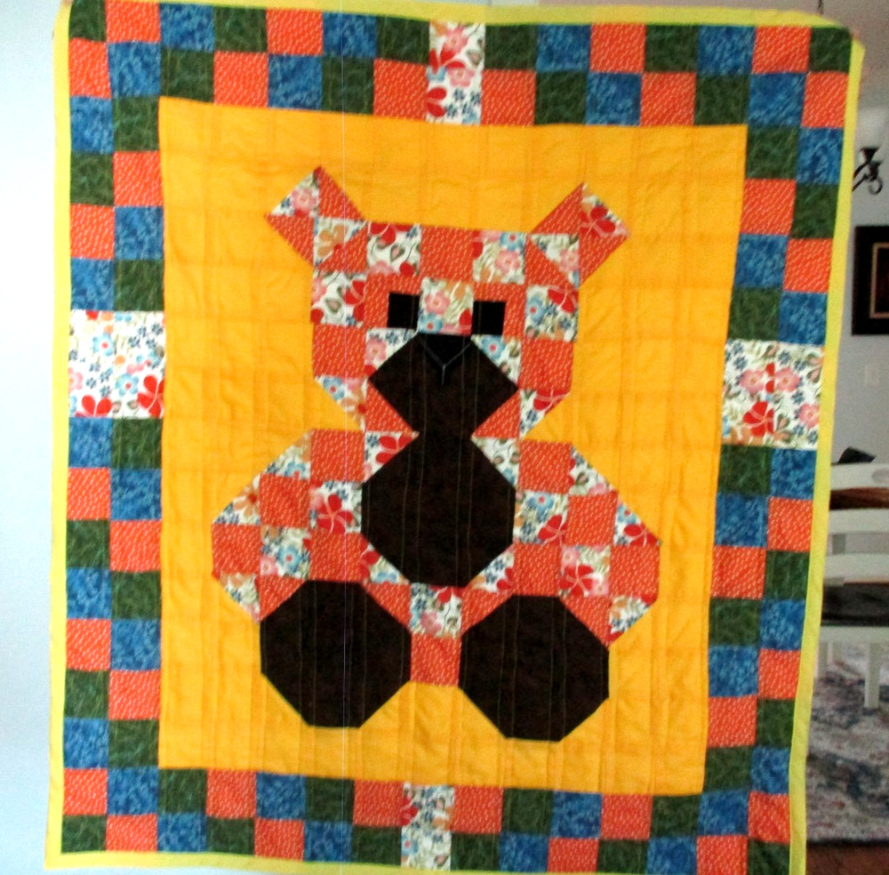Handmade Quilt/Bear with Fall Colors