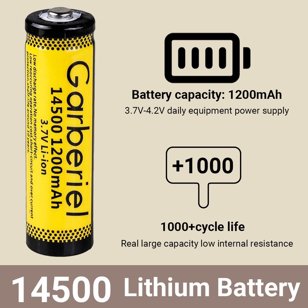 20PACK 3.7V 14500 Battery Rechargeable AA Lithium Batteries Cell for Flashlight