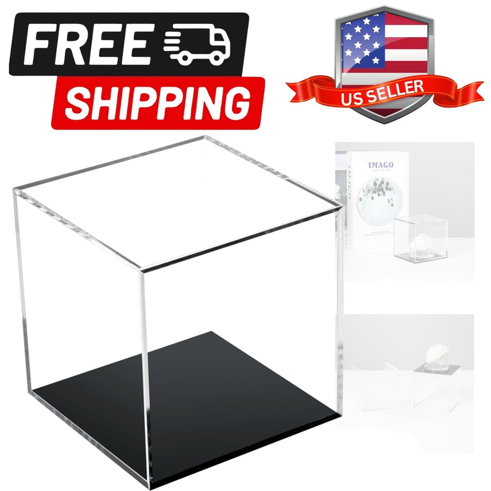 Transparent Acrylic Square Cube Containers with Lid Storage Boxes, Action Fig...