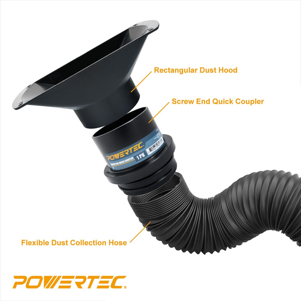 POWERTEC Rectangular Dust Hood for 4-Inch Hose (70150)