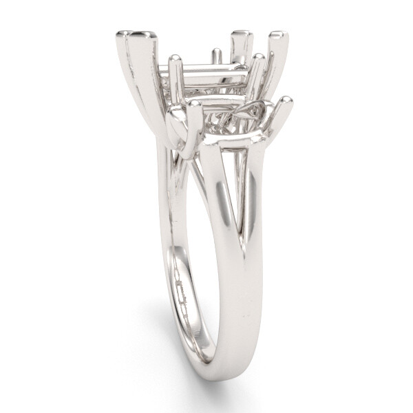 Emerald Cut & Oval Three Stone Ring 14k Solid Gold