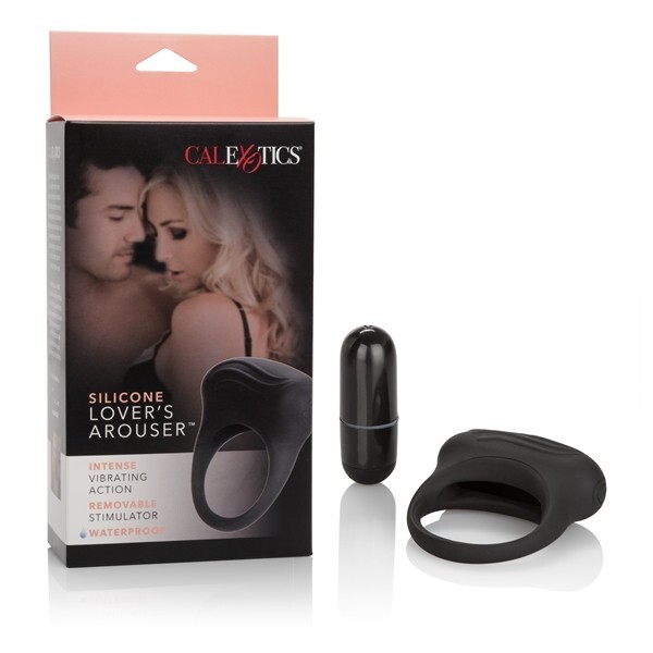 Calexotics Silicone Lover?s Arouser Black Vibrating Couples Ring, New