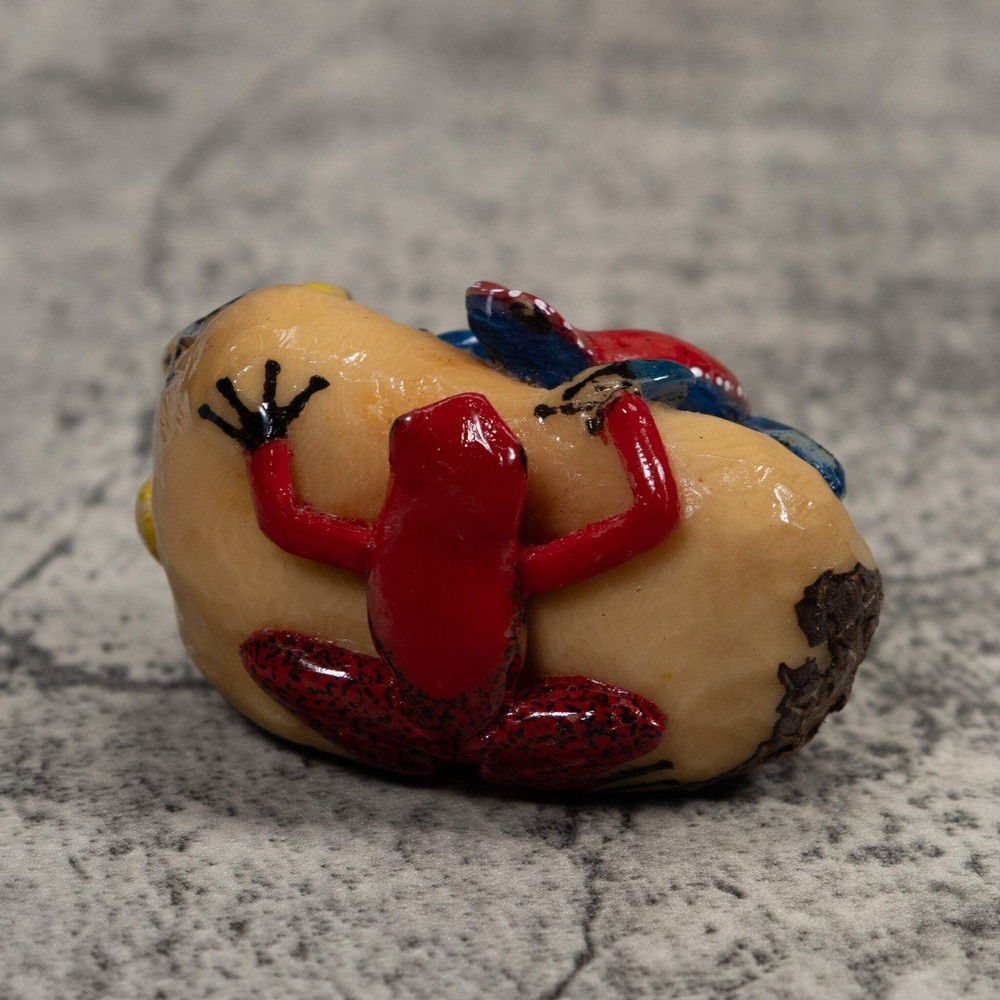 Multiple Poison Dart Frog Tagua Carving