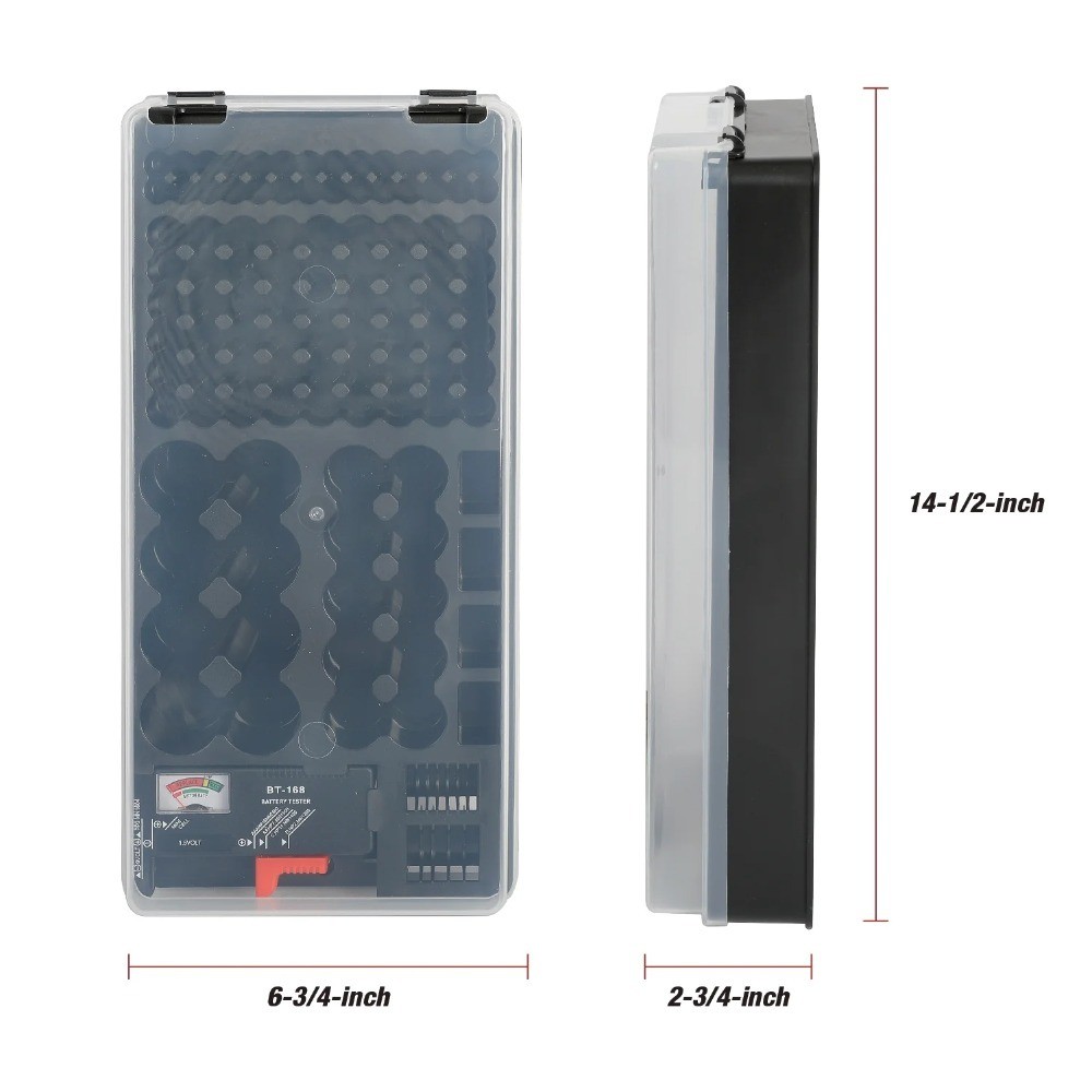 Universal AA AAA Battery Organizer and Tester Storage Case Box with Voltage