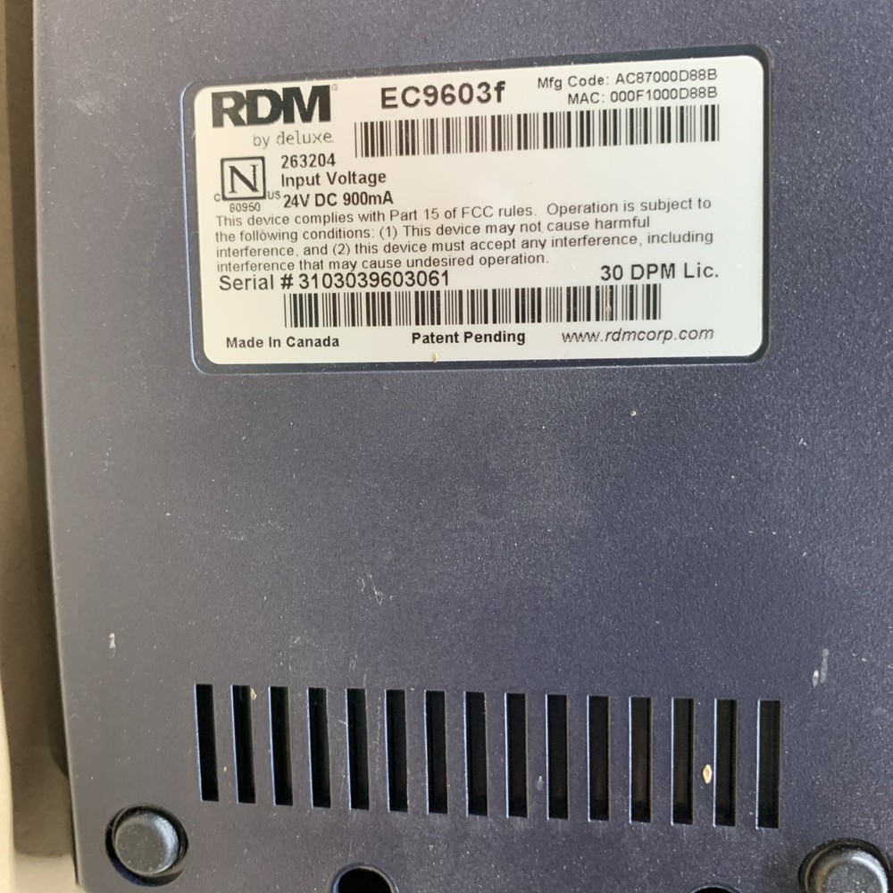 RDM EC9600i AF Check Scanner 371 Page Count Unit Only - TESTED WORKING