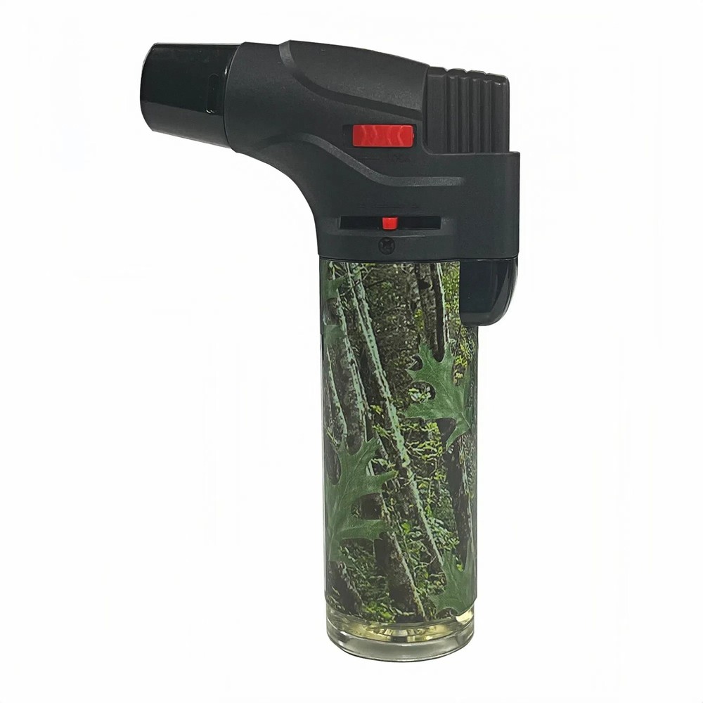 4 Pack Jumbo 4" Single Jet Flame Torch Gun Lighter Refillable Lockable maple