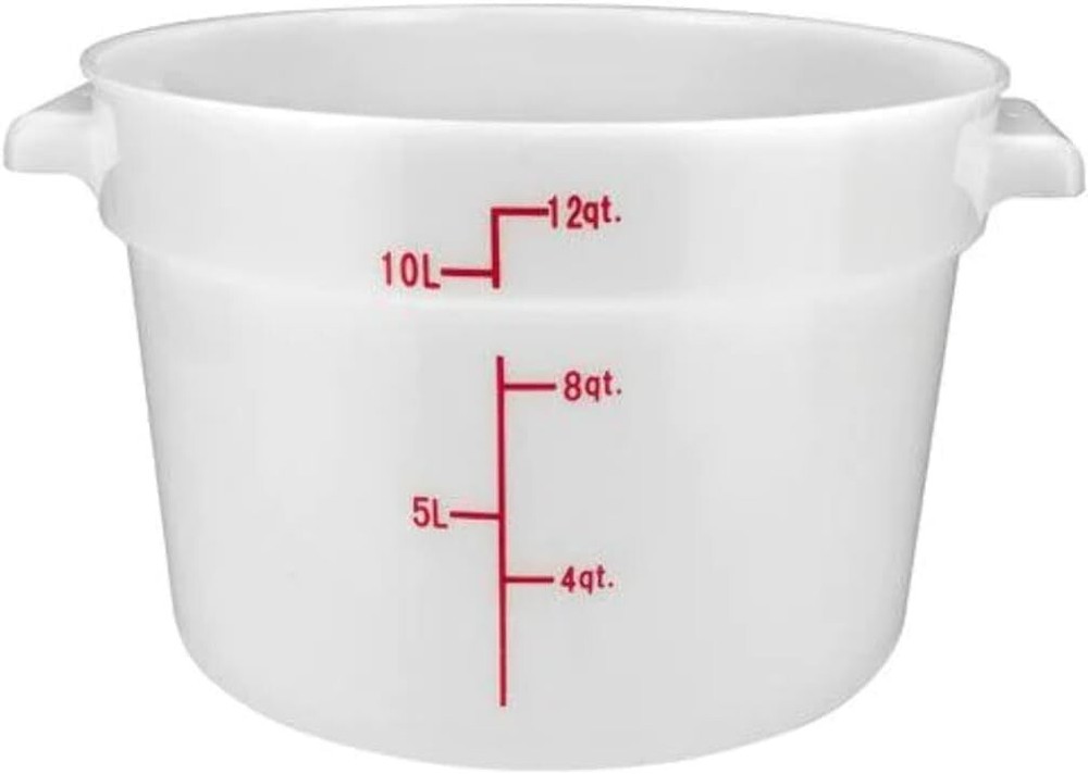 Winco PPRC-12W Round Storage Container, 12-Quart, White