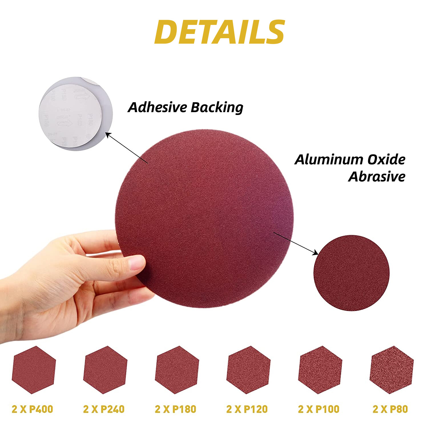 22x Sanding Belts 4 x36 in Sander Belt 6 in PSA Self Adhesive Discs 80-400 Grit