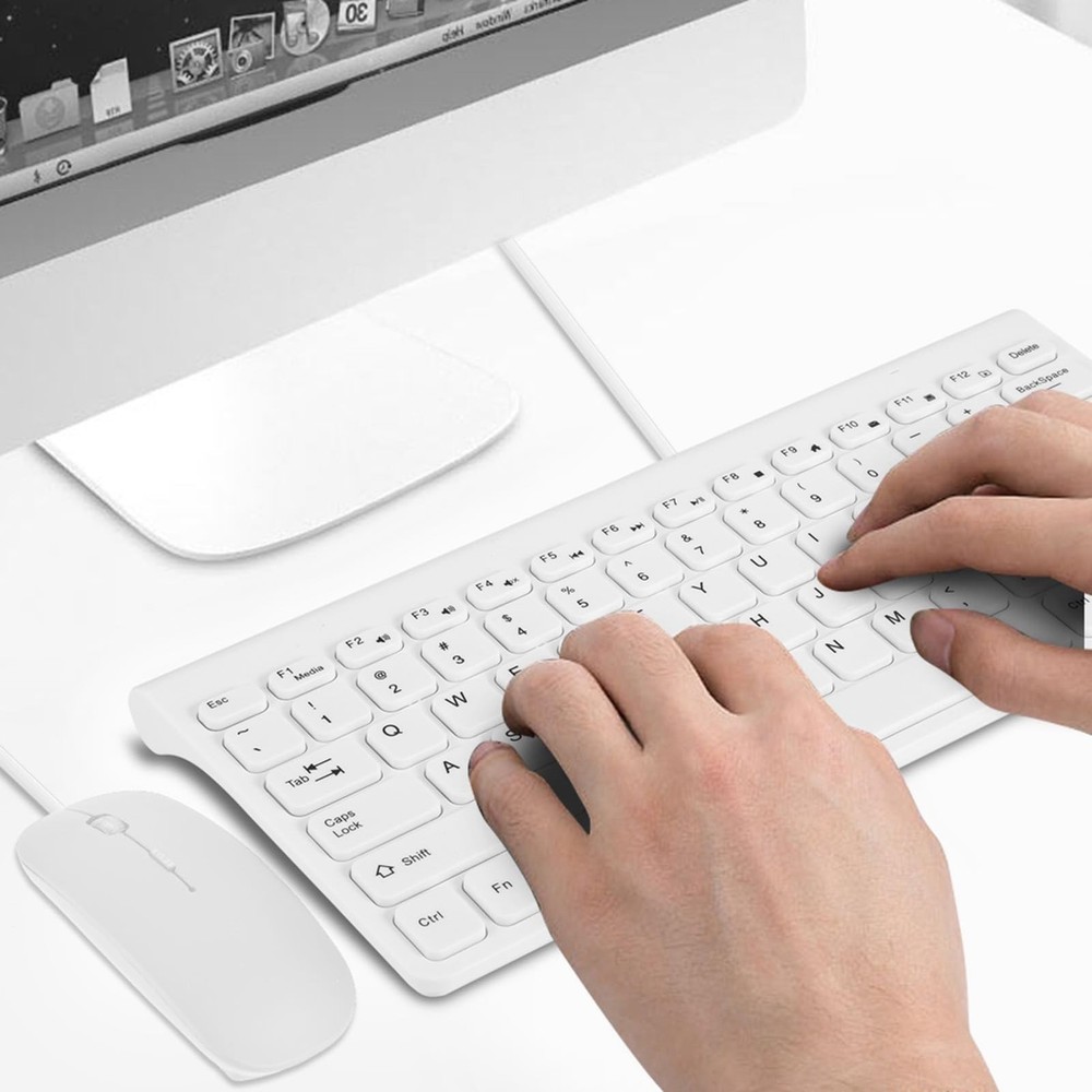 USB Wired Keyboard & Mouse Combo - Ultra-Thin Mini USB Mouse and Keyboard Com...