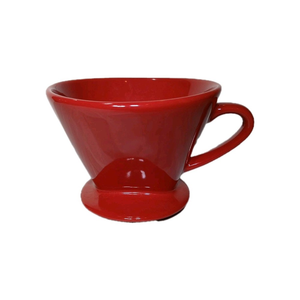 Ceramic Coffee Dripper Pour over Cone Coffee Maker Size 01, Red
